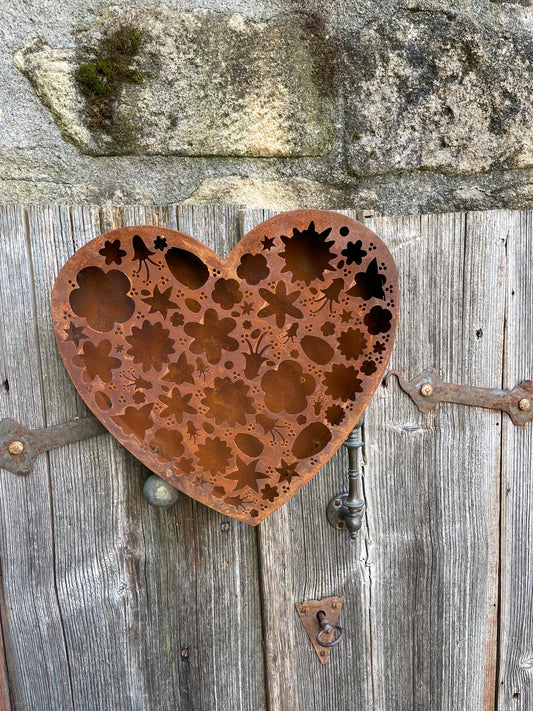 Wandbild aus Blech - Herz klein