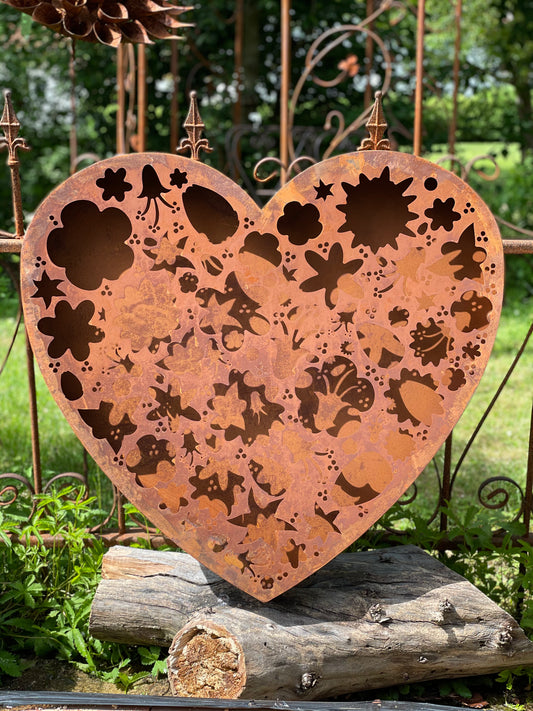 Wandbild aus Blech - Herz groß