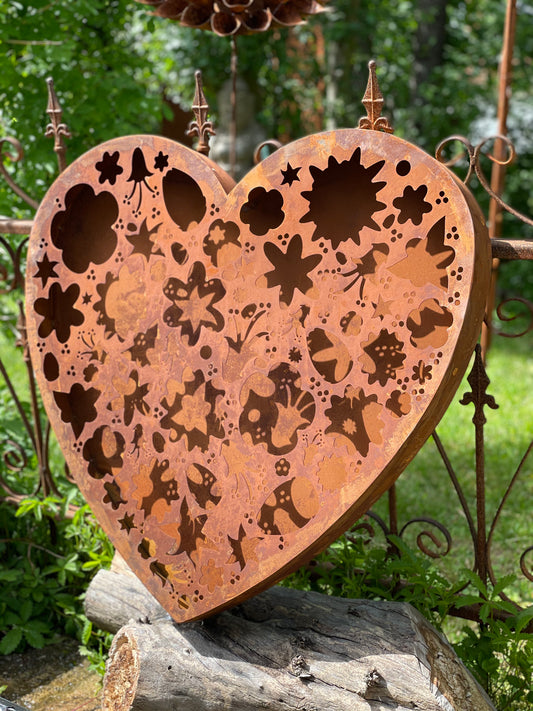 Wandbild aus Blech - Herz groß