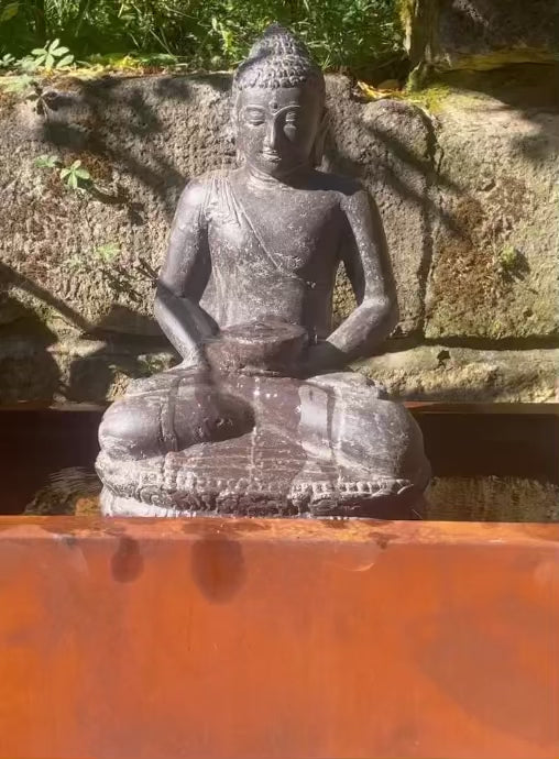 Cohasset Bambus Windspiel – Mit Sitzendem Buddha, Antik Finish, Handgefertigt